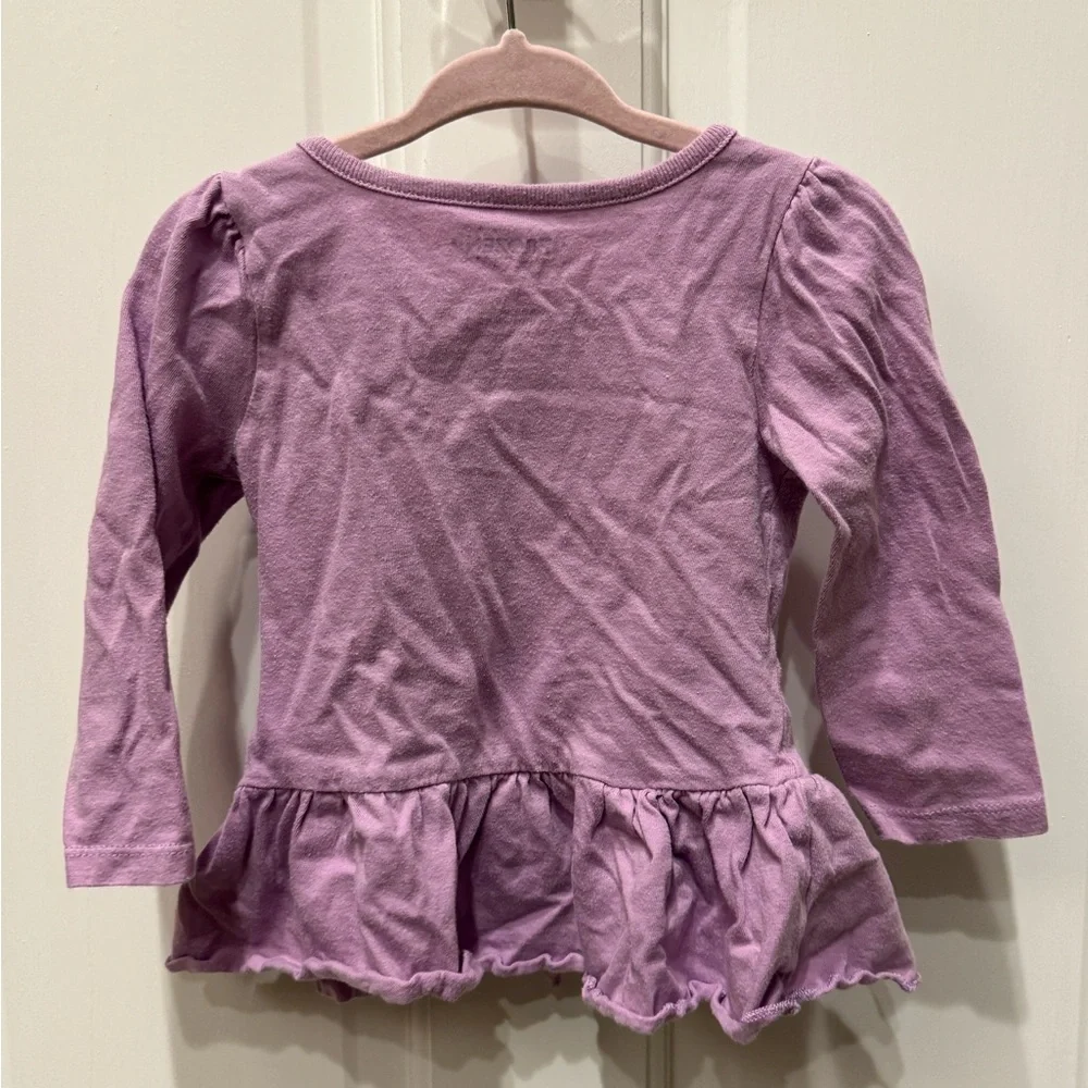 Disney Frozen 2T Girls Purple Elsa Long Sleeve Top Blouse